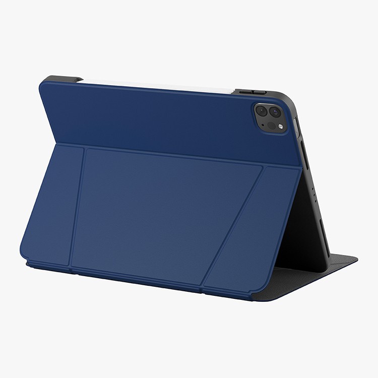 На фото изображено Чехол-подставка Uniq для iPad Pro 11/Air 10.9 Rovus Magnetic 360, синий