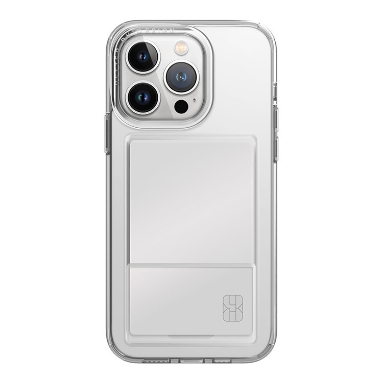 Фирменный чехол UNIQ Air Fender ID (Cardslot) для iPhone 15 Pro, прозрачный