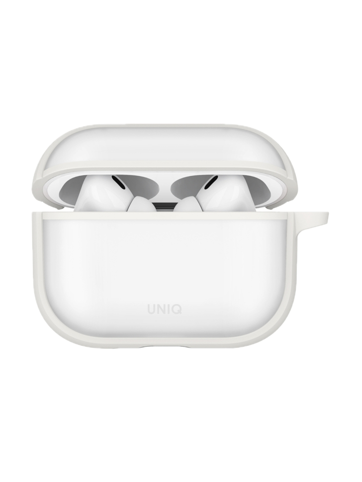На фото изображено Чехол Uniq Veren для AirPods Pro 3, Chalk Frost