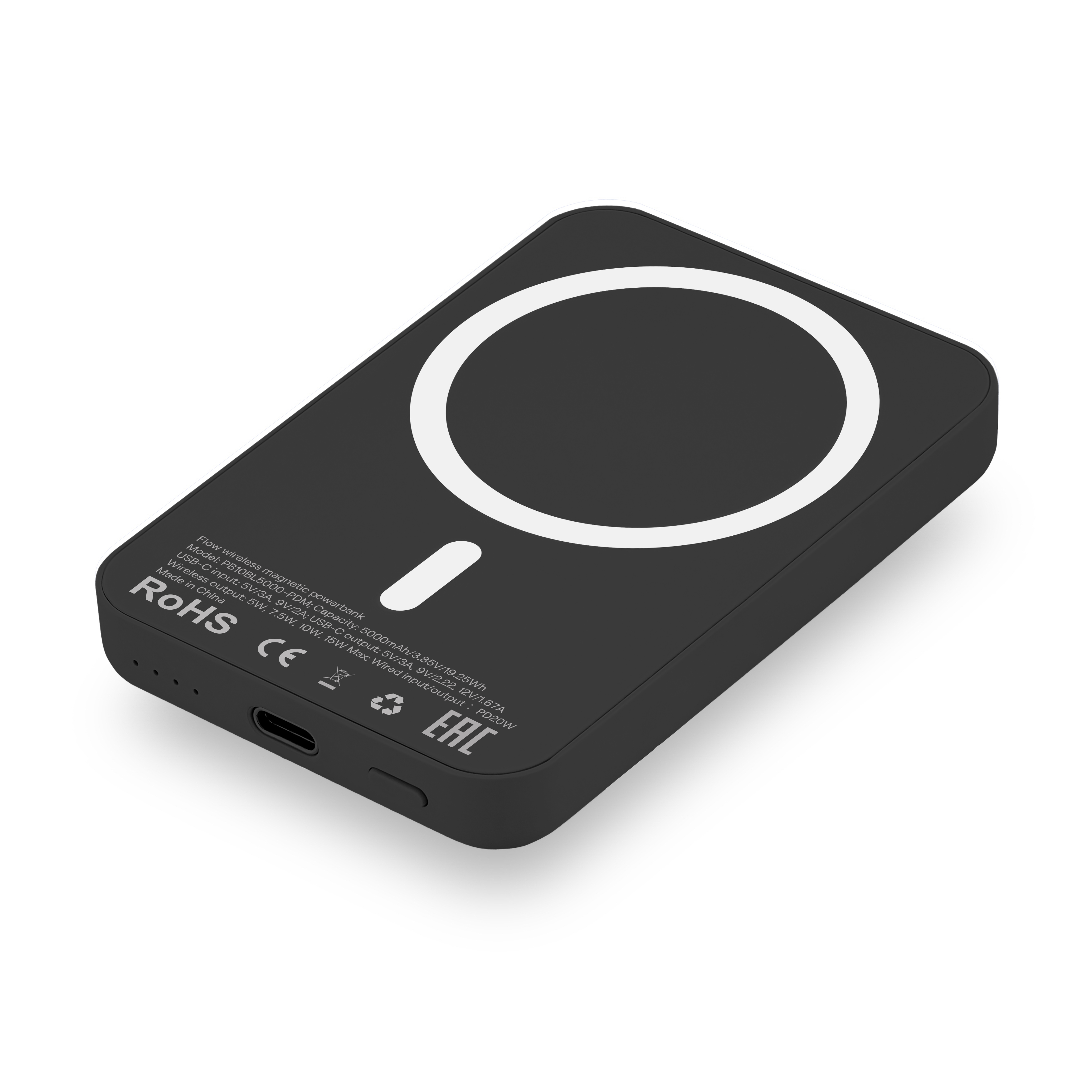 Внешний аккумулятор uBear Flow Magnetic Power bank 5000mAh, чёрный