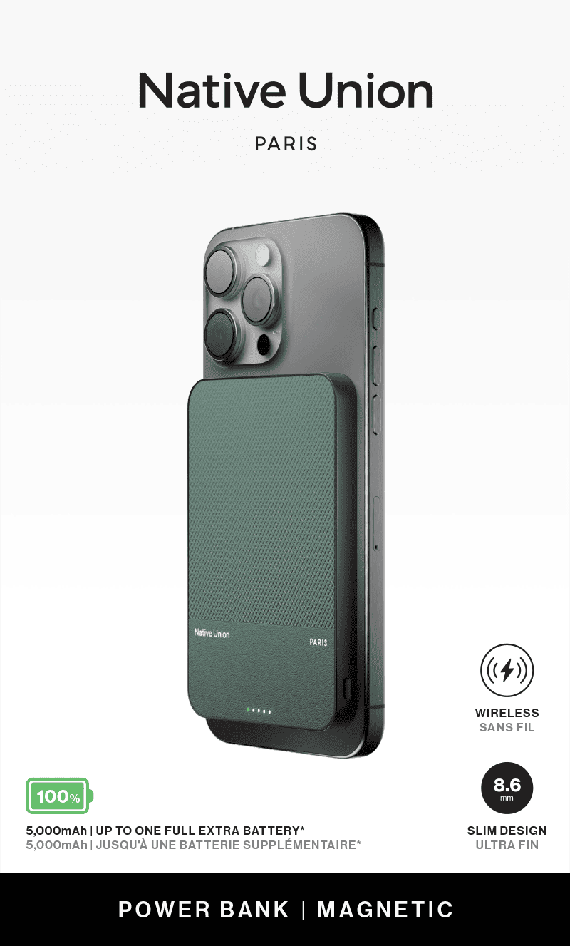 Внешний аккумулятор MagSafe Native Union (Re)Classic Power Bank 5000mAh, зеленый