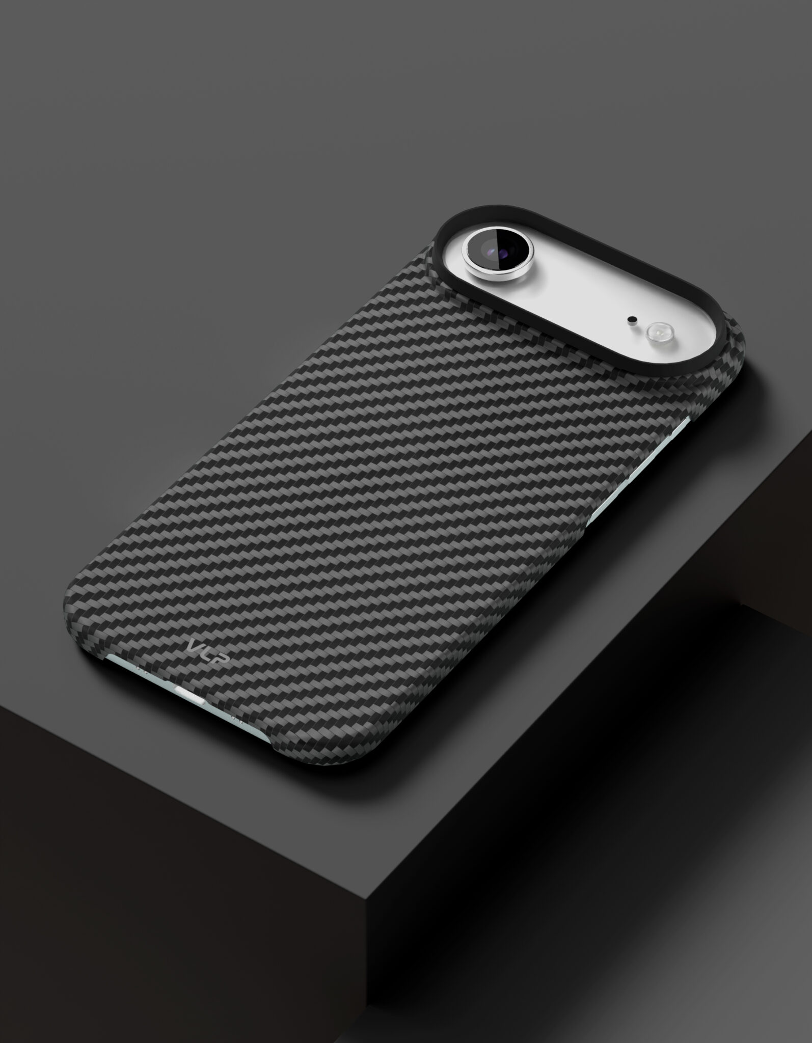 На фото изображено Чехол защитный VLP Kevlar Case с MagSafe для iPhone Air, черный