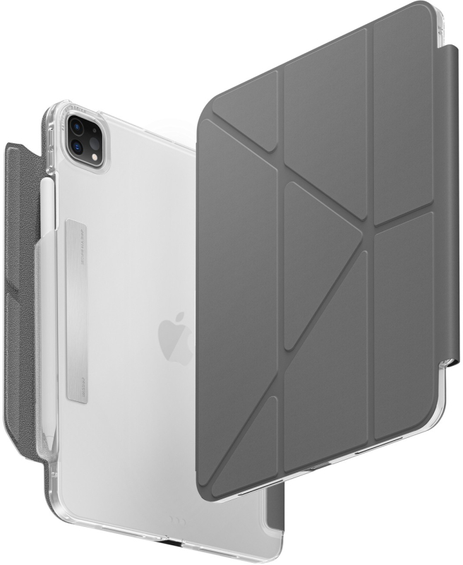 На фото изображено Чехол Uniq Camden Click для iPad Pro 11 M4/M5, серый