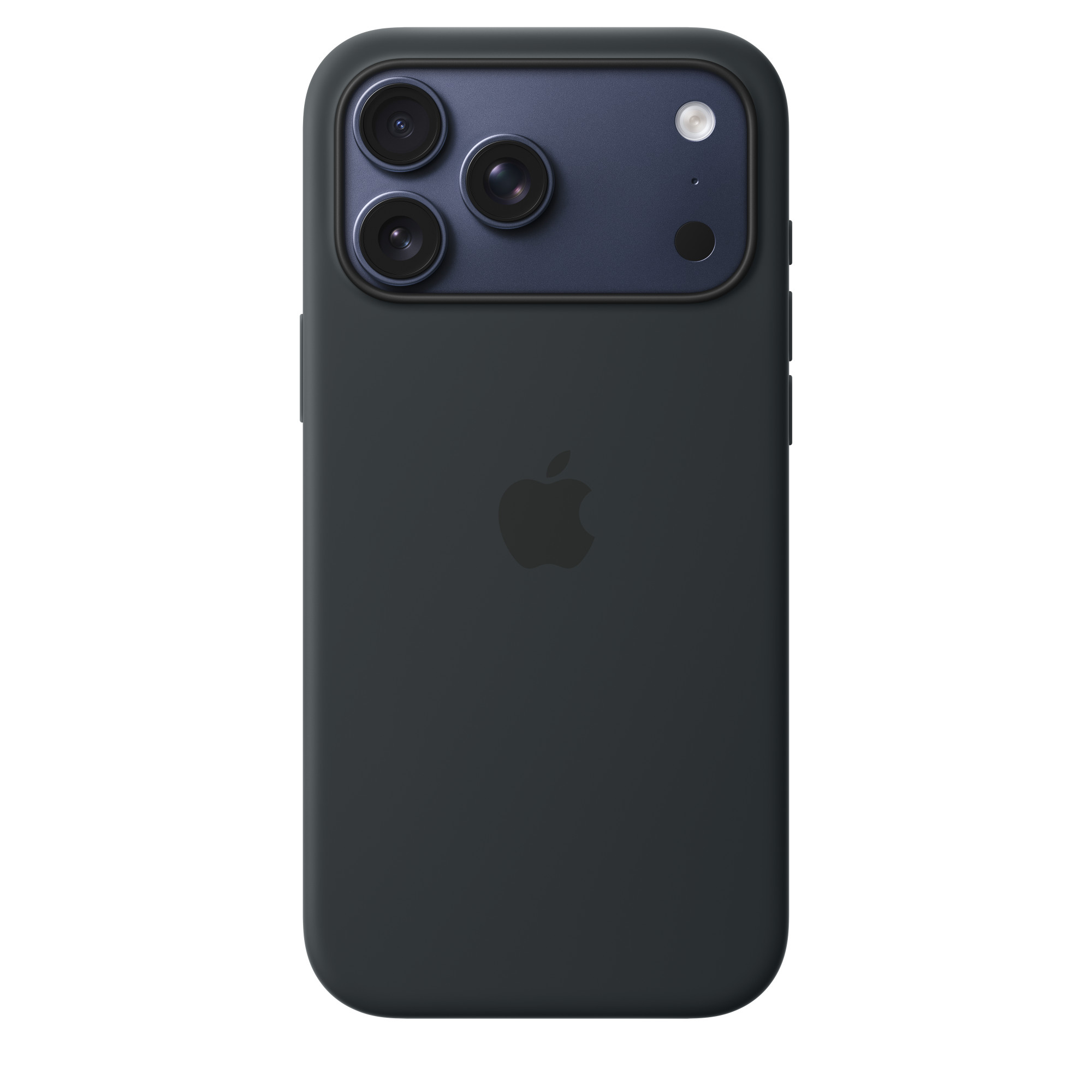 На фото изображено Чехол защитный Apple Silicone Case with MagSafe для iPhone 17 Pro Max, чёрный