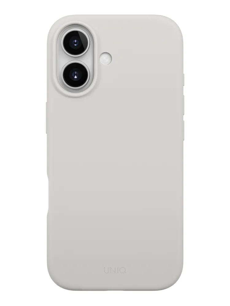 Фото Чехол Uniq Lino MagSafe для iPhone 17, серый На фото изображено Чехол Uniq Lino MagSafe для iPhone 17, серый