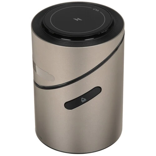 На фото изображено Беспроводное зарядное устройство Tower Power 3 в 1, натуральный титан