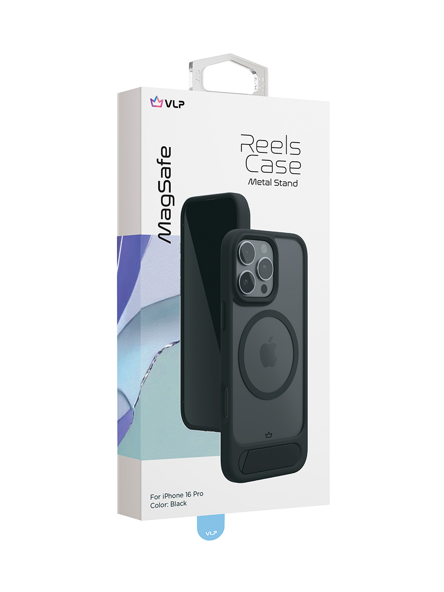 Чехол защитный VLP Reels Case с MagSafe для iPhone 16 Pro, черный