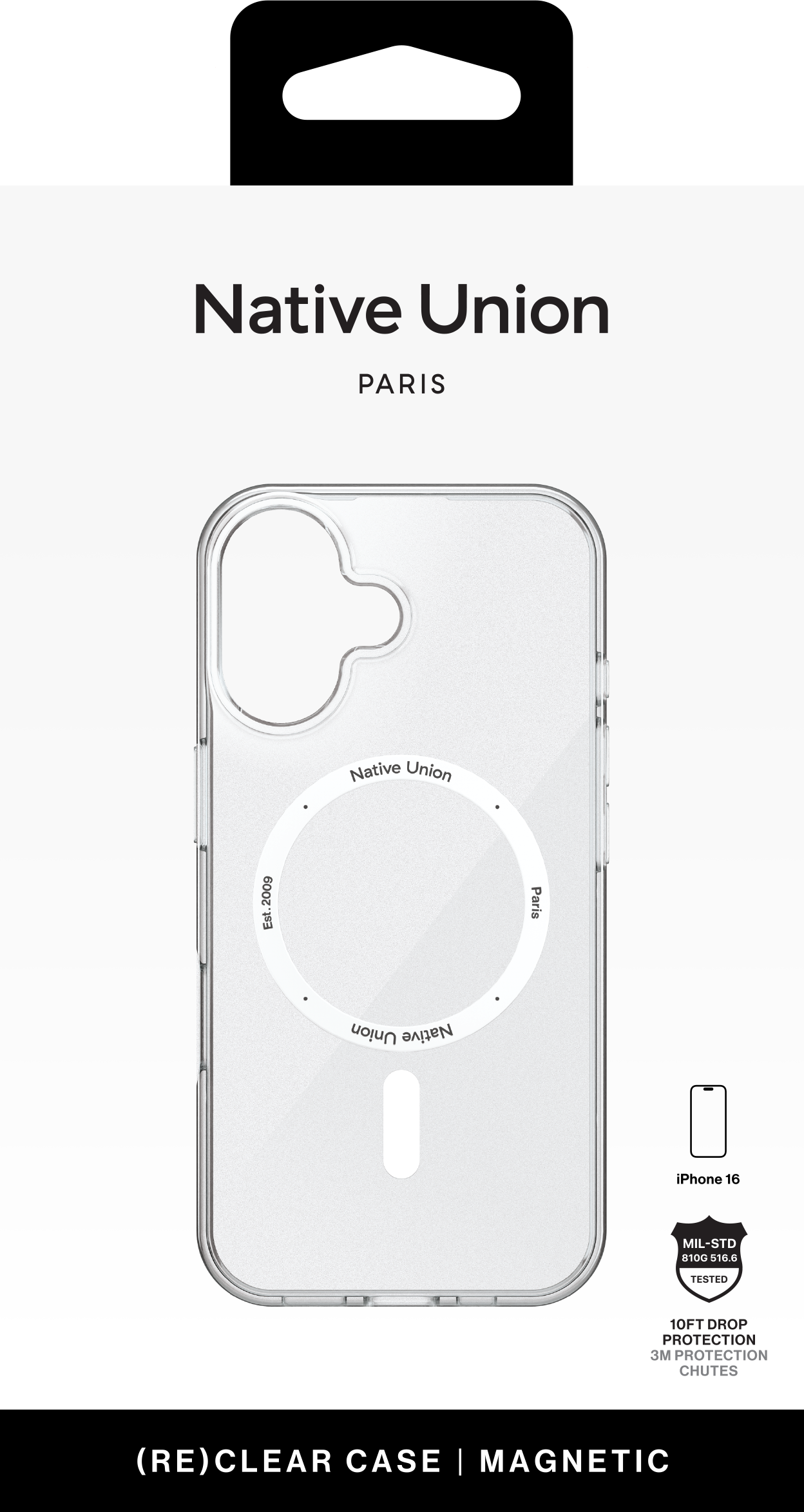 Чехол Native Union (RE)Classic Case MagSafe для iPhone 16, прозрачный