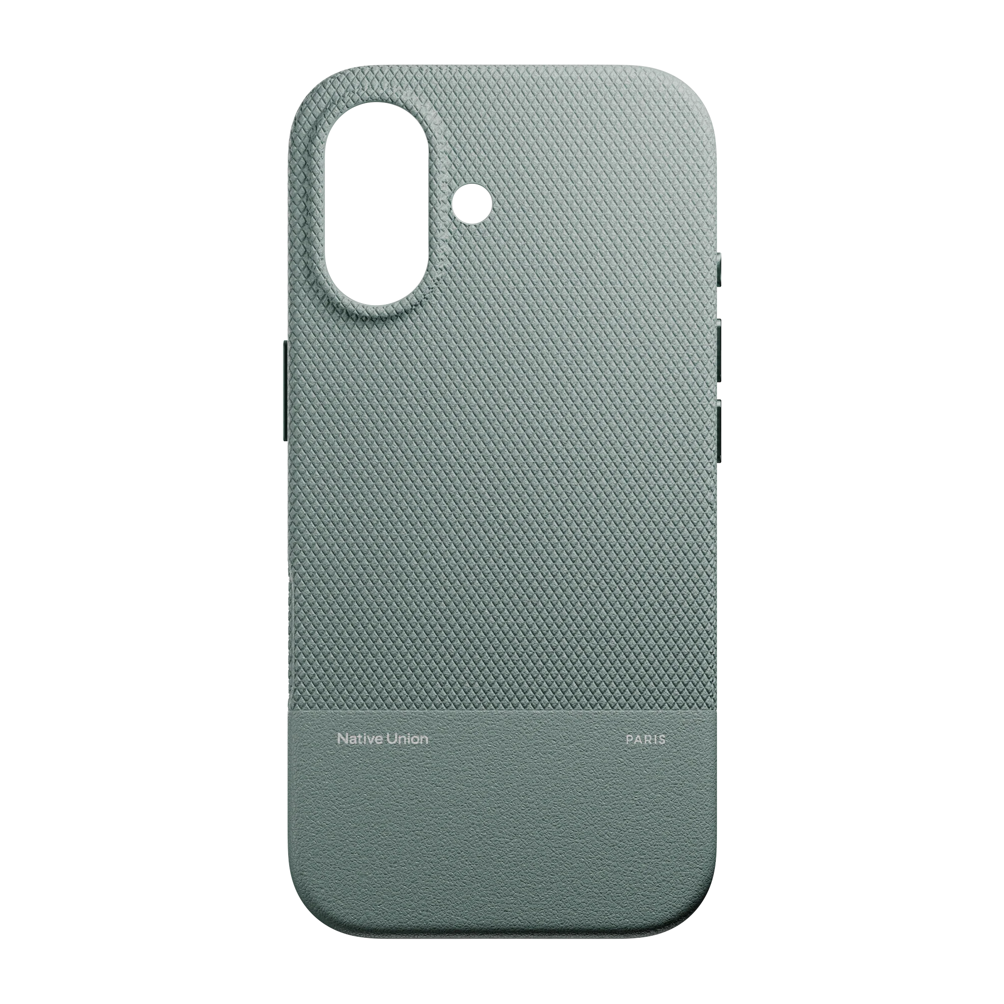 На фото изображено Чехол Native Union Paris (Re)Classic Case для iPhone 17, зеленый