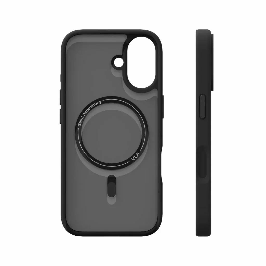 На фото изображено Чехол защитный VLP LITE Bloom Case с MagSafe для iPhone 17, черный