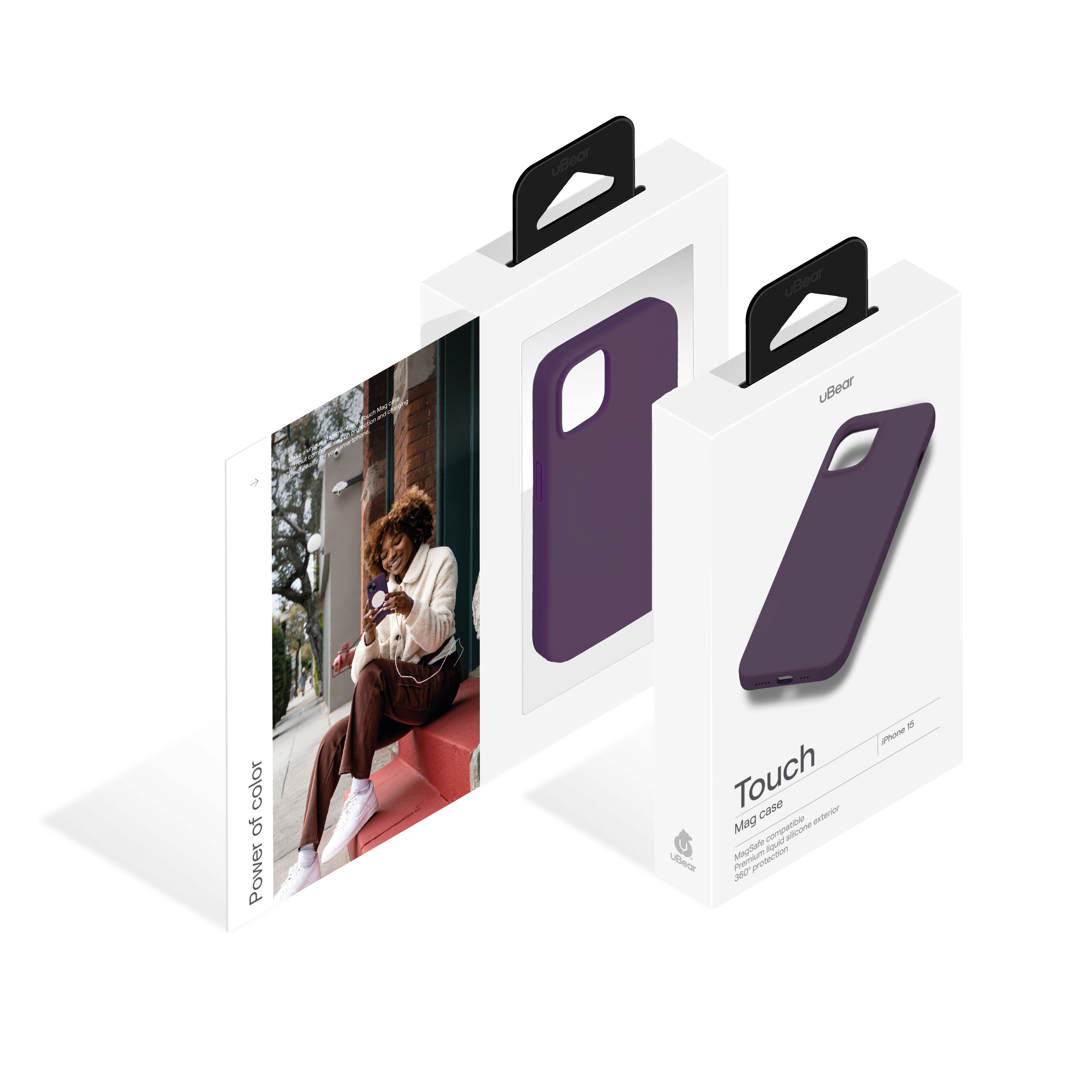 Чехол защитный uBear Touch Mag Case для iPhone 15, тёмно-фиолетовый