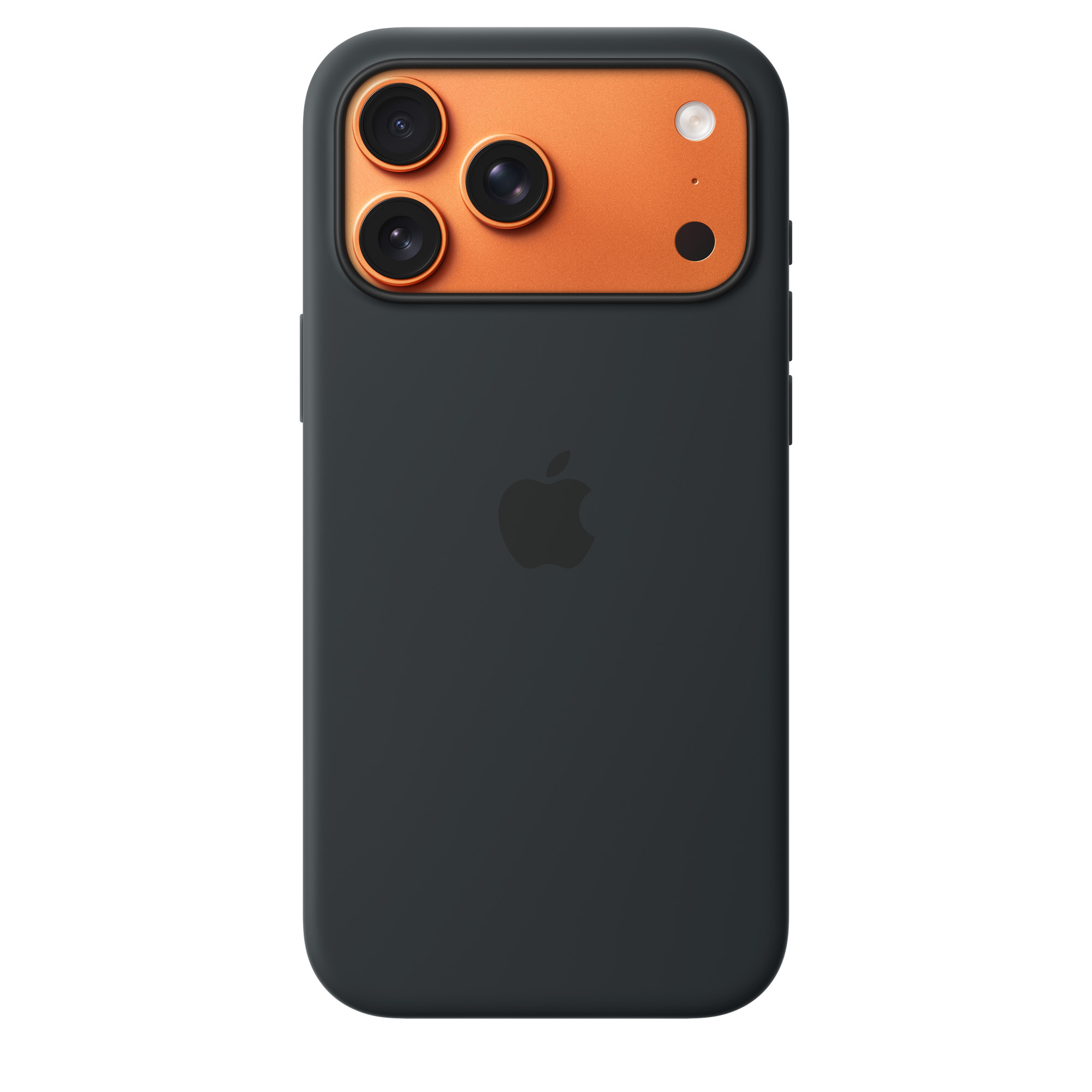 На фото изображено Чехол защитный Apple Silicone Case with MagSafe для iPhone 17 Pro Max, чёрный