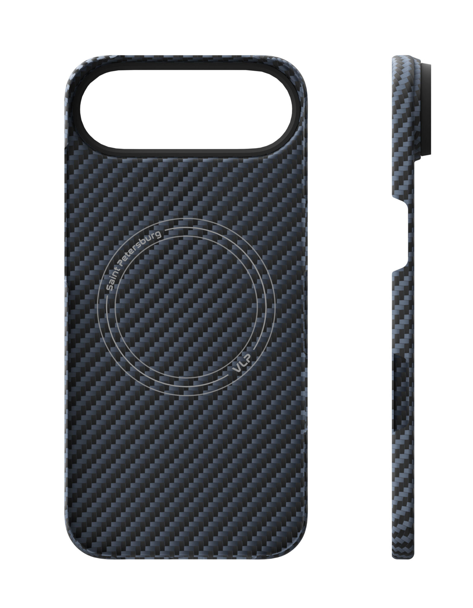 Фото Чехол защитный VLP Kevlar Case с MagSafe для iPhone Air, синий На фото изображено Чехол защитный VLP Kevlar Case с MagSafe для iPhone Air, синий