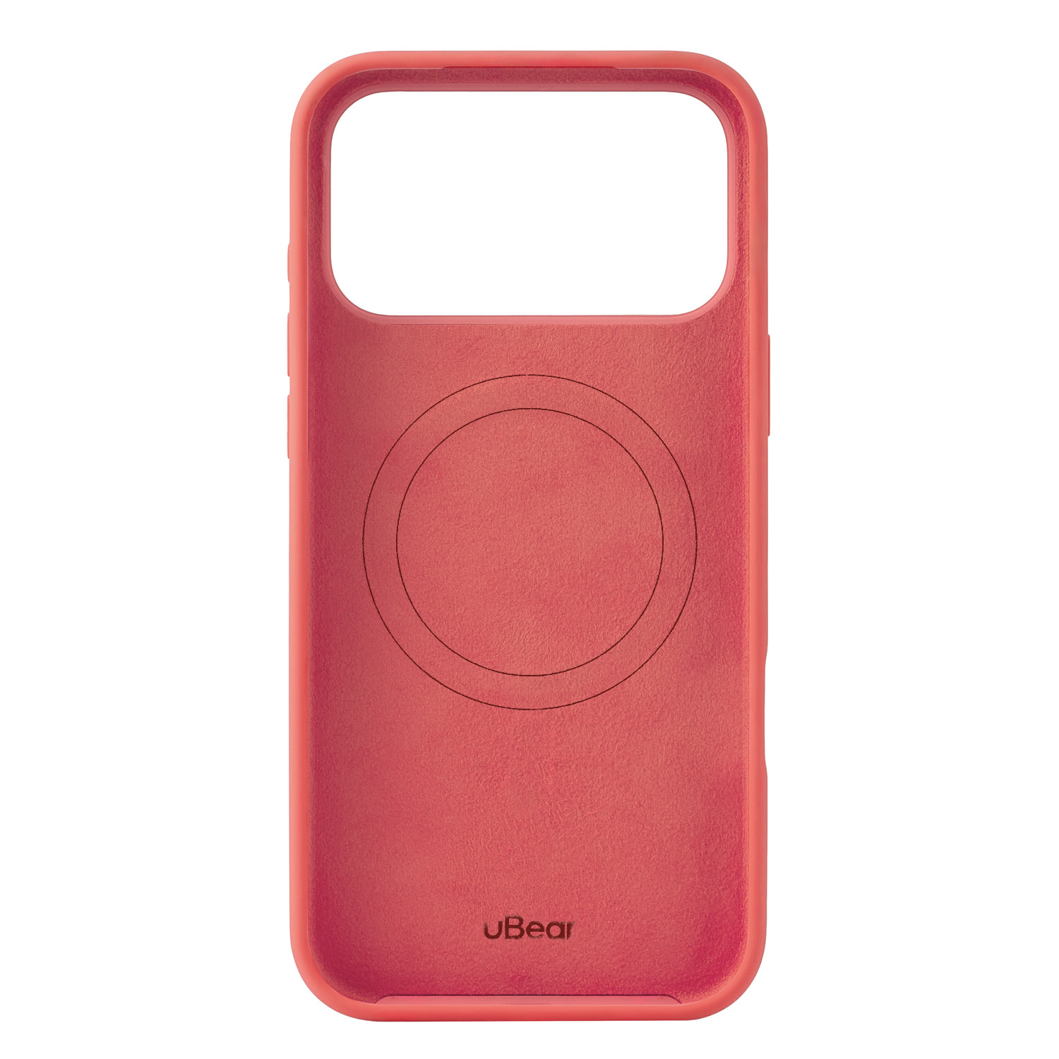 На фото изображено Чехол защитный uBear Touch Mag Case для iPhone 17 Pro Max, MagSafe, коралловый
