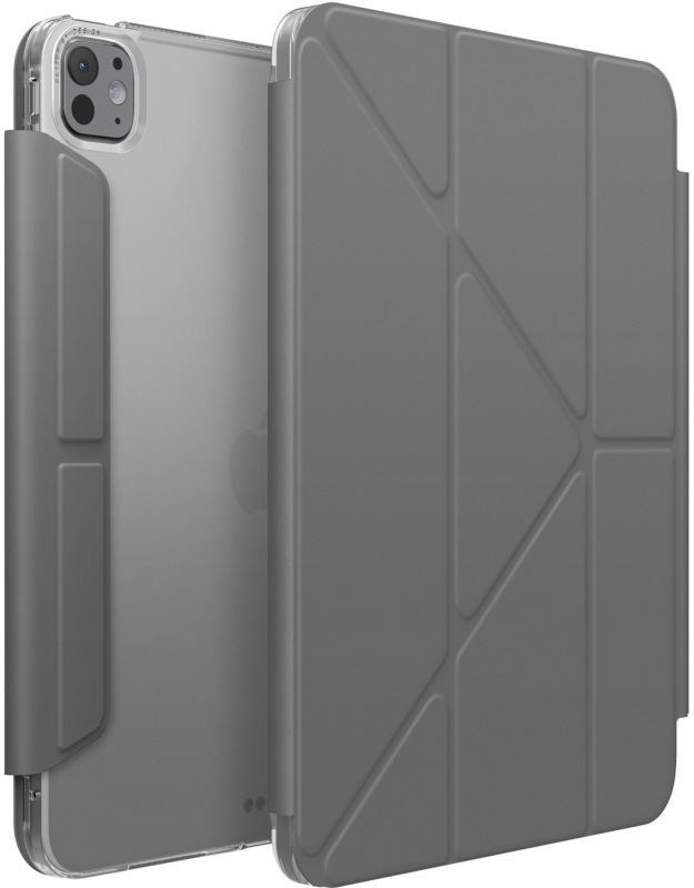 На фото изображено Чехол Uniq Camden Click для iPad Pro 11 M4/M5, серый
