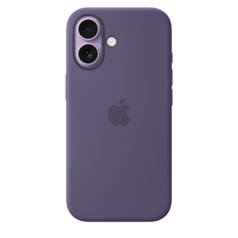 На фото изображено Чехол защитный Apple Silicone Case with MagSafe для iPhone 17, фиолетовый