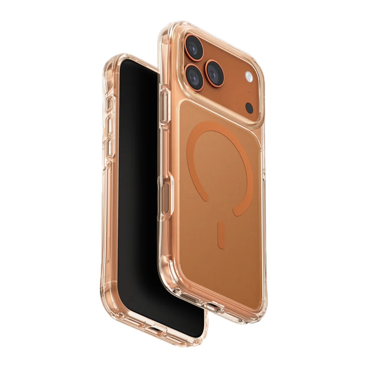 На фото изображено Uniq Lifepro Xtreme AF для iPhone 17 Pro, прозрачный/оранжевый